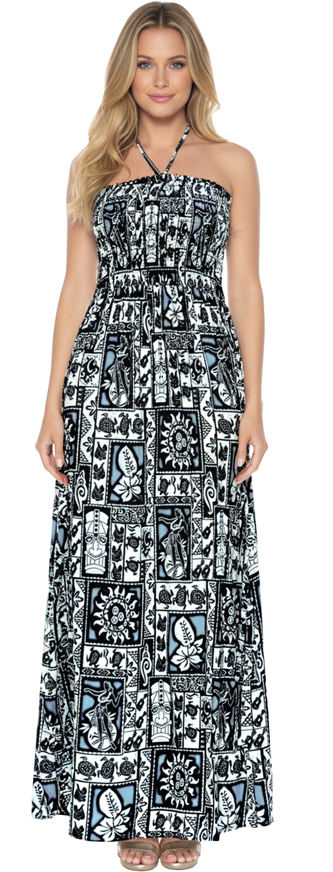 LA LEELA Black Long Dress - 129453