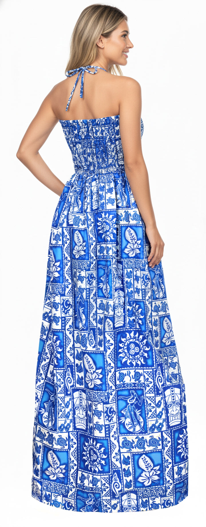 LA LEELA Blue Long Dress - 129452