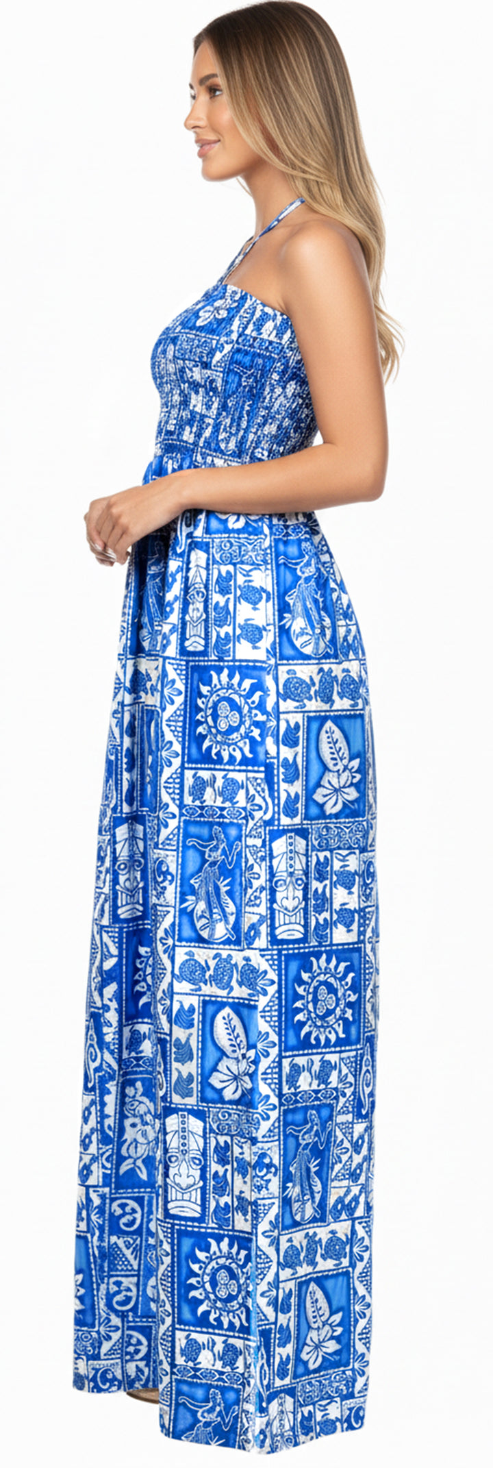 LA LEELA Blue Long Dress - 129452