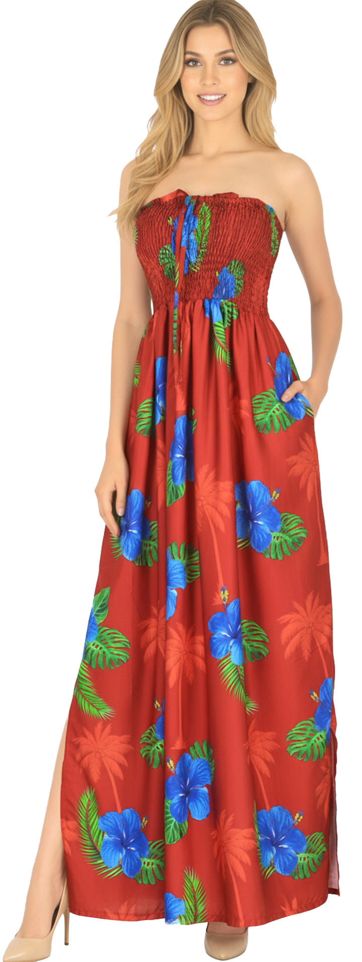 LA LEELA Red Long Dress - 132278