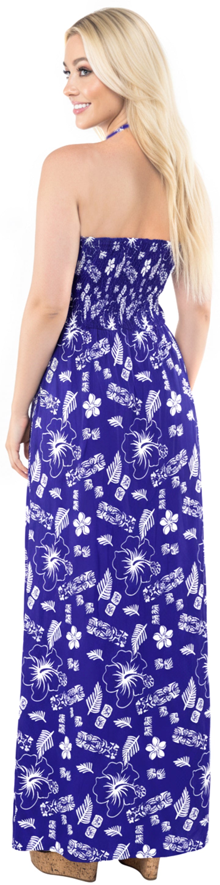 LA LEELA Blue Long Dress - 907572