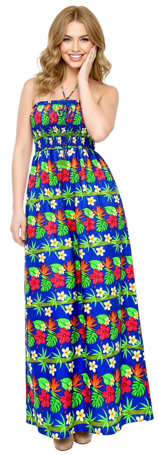 LA LEELA Blue Long Dress - 136992