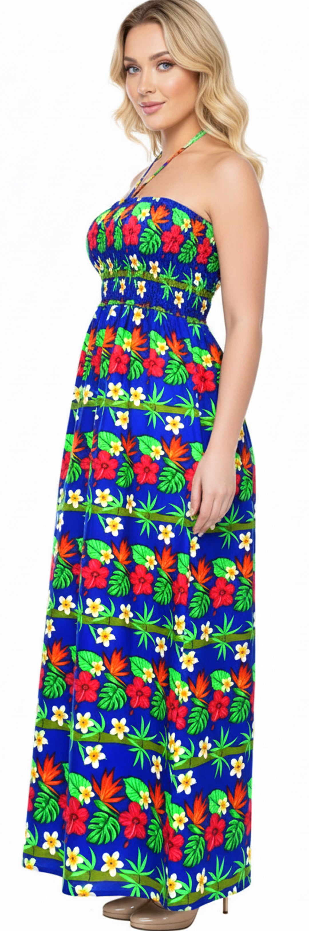 LA LEELA Blue Long Dress - 136992