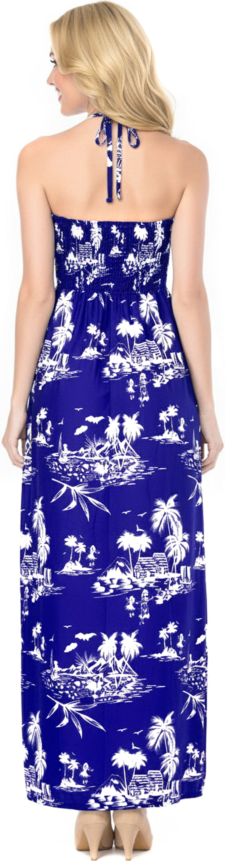 LA LEELA Blue Long Dress - 907980
