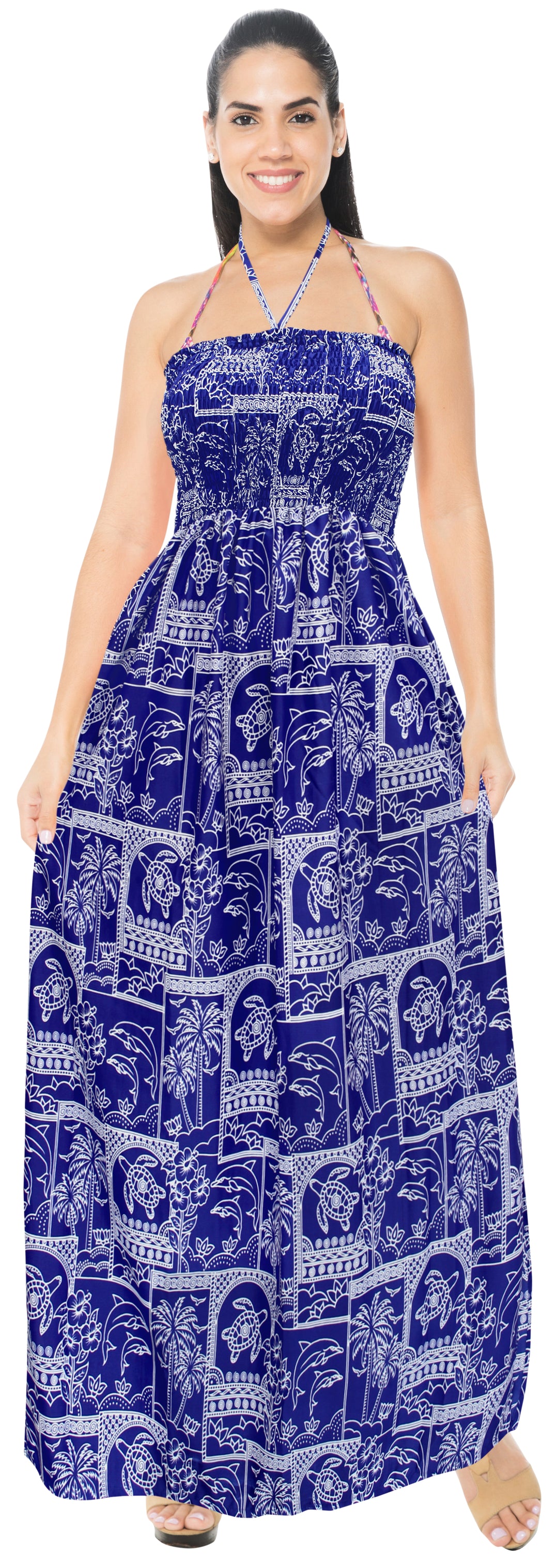 LA LEELA Blue Long Dress - 135828