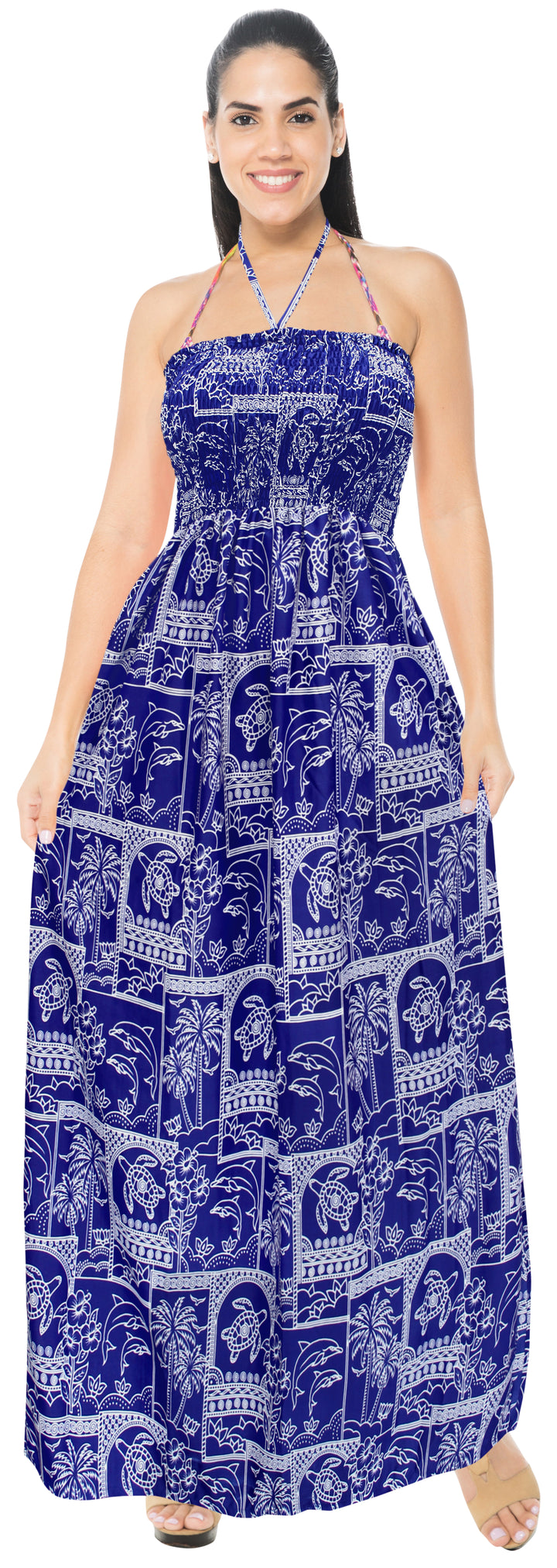 LA LEELA Blue Long Dress - 135828