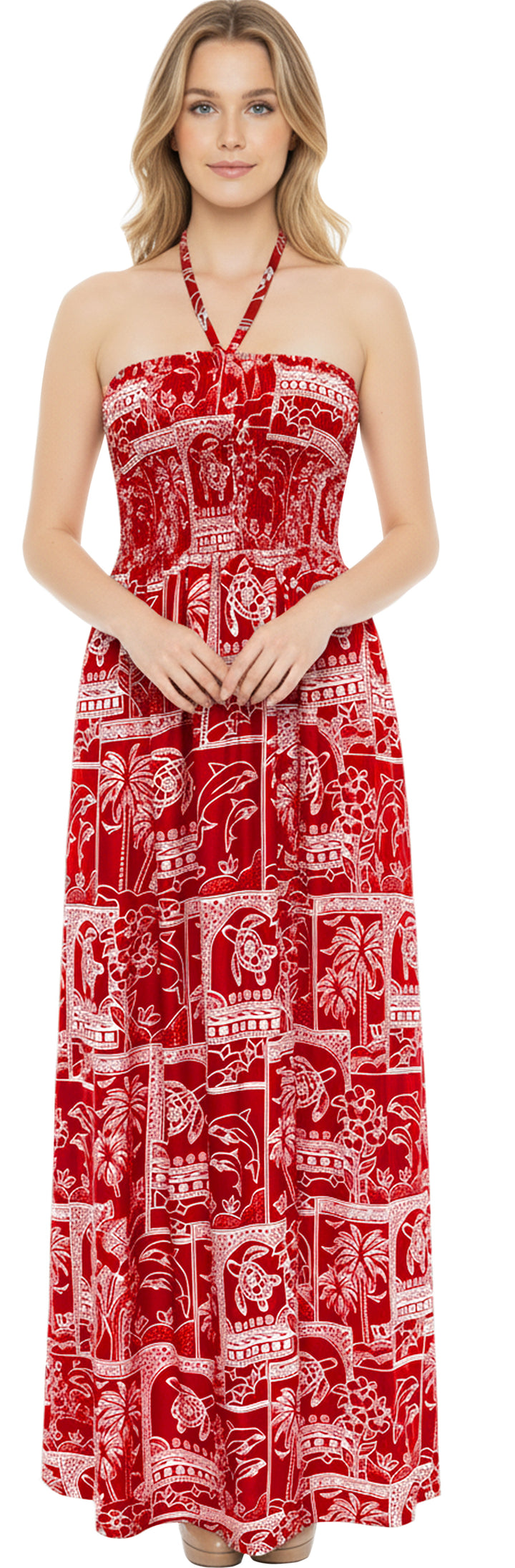 LA LEELA Red Long Dress - 135829