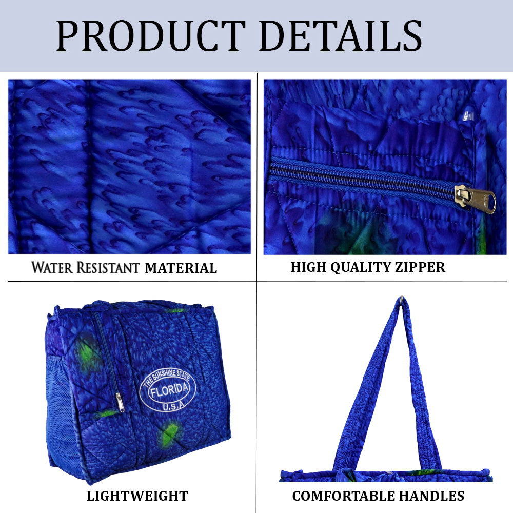 Beach  Pool Tote Bag + Purse + Beach Wrap Ethnic Blue P04697