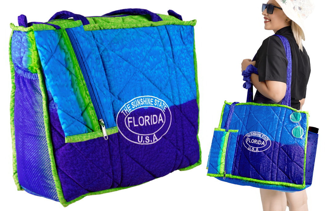 Beach  Pool Tote Bag + Purse + Beach Wrap Blue P04701