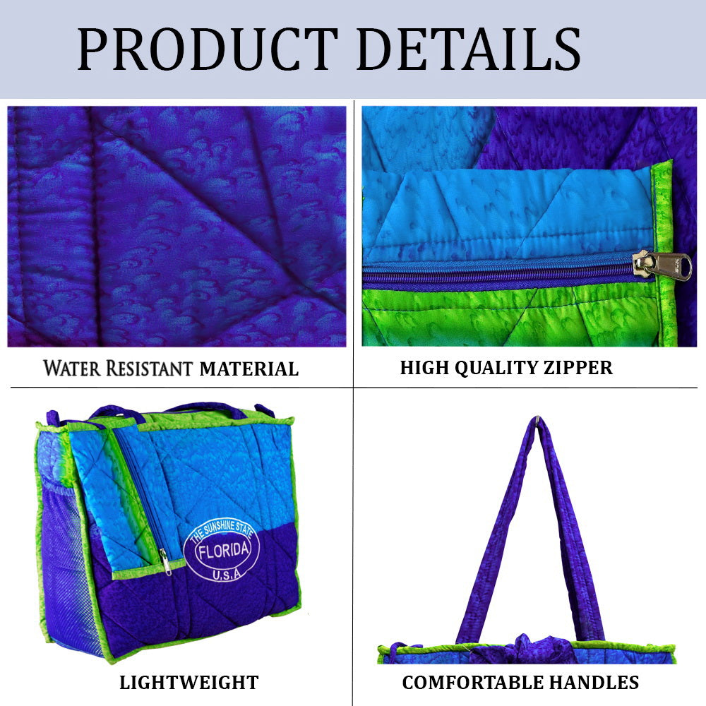 Beach  Pool Tote Bag + Purse + Beach Wrap Blue P04701