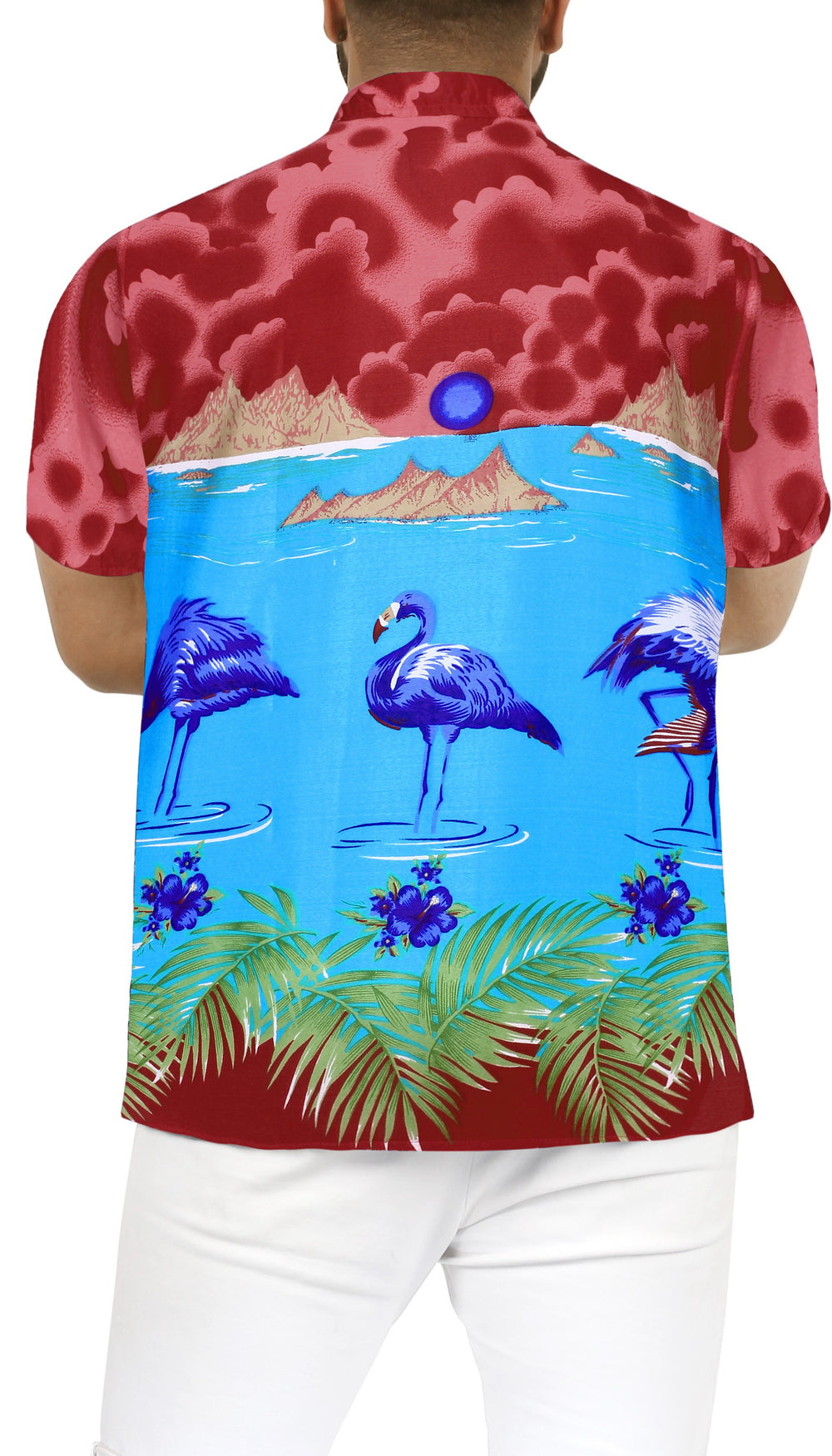 LA LEELA Men's Short Sleeve Hawaiian Shirt - Summer Beach Island Vacation Casual Cruise Button Down Aloha S Blue P07188