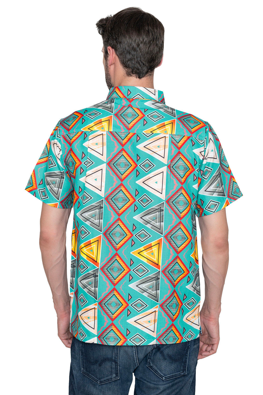 Happy Bay Men's Soft Linen Half Sleeve Weekend Getaway Camp Collar Shirt Teal P07217
