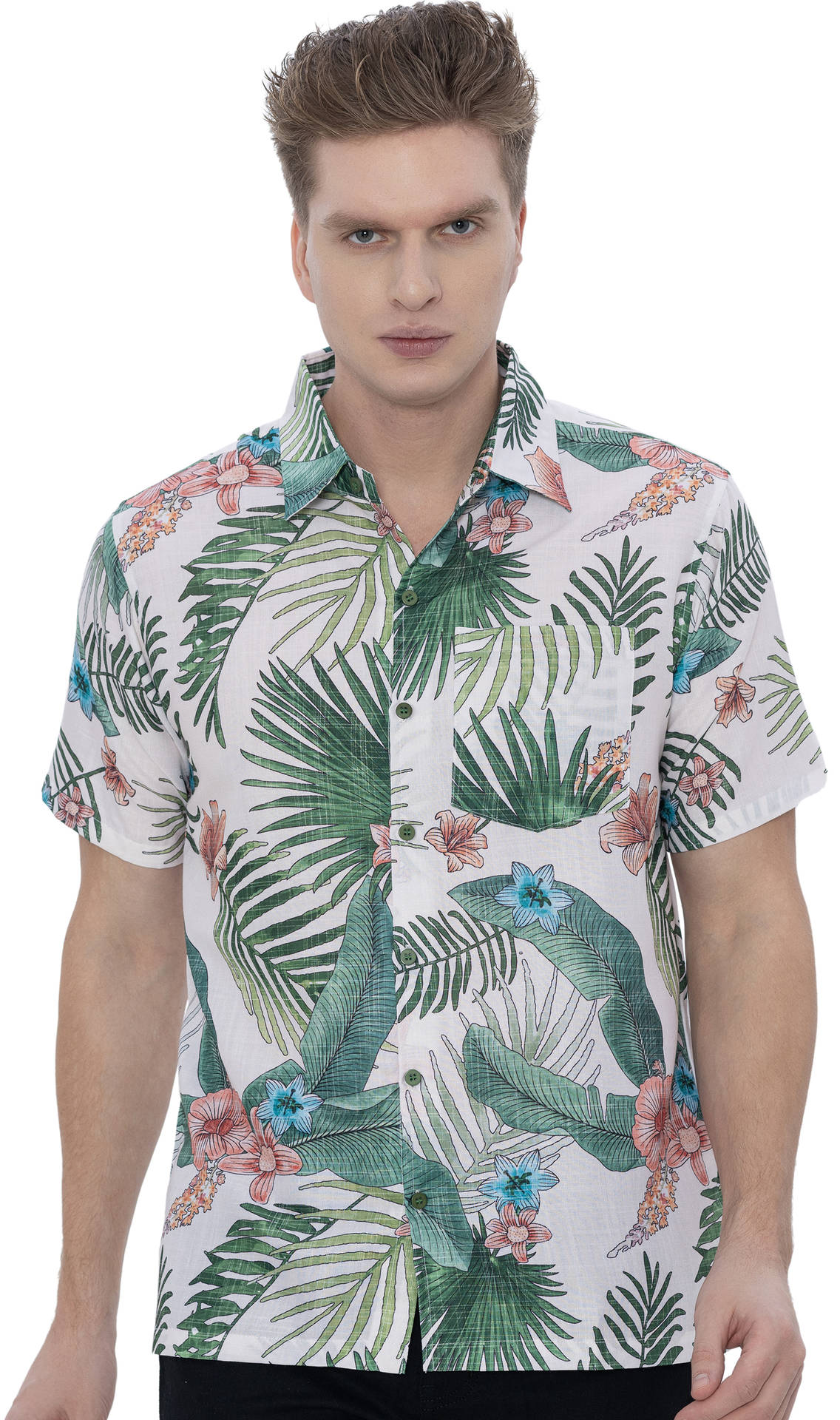 Men's P07607 Linen Effect Shirt  “ Grey (P07218)