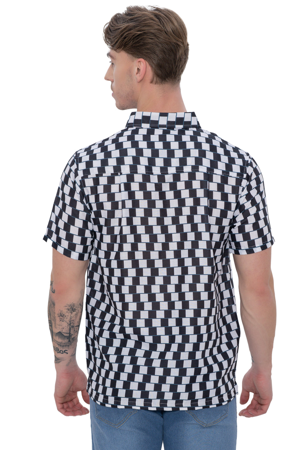 Happy Bay Men's Regular Fit Weekend Getaway Half Sleeve Beach Shirt Black P07219