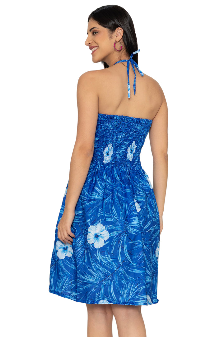 LA LEELA Blue Short Dress - 921960