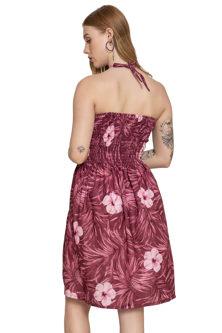 LA LEELA Maroon Short Dress - 921959