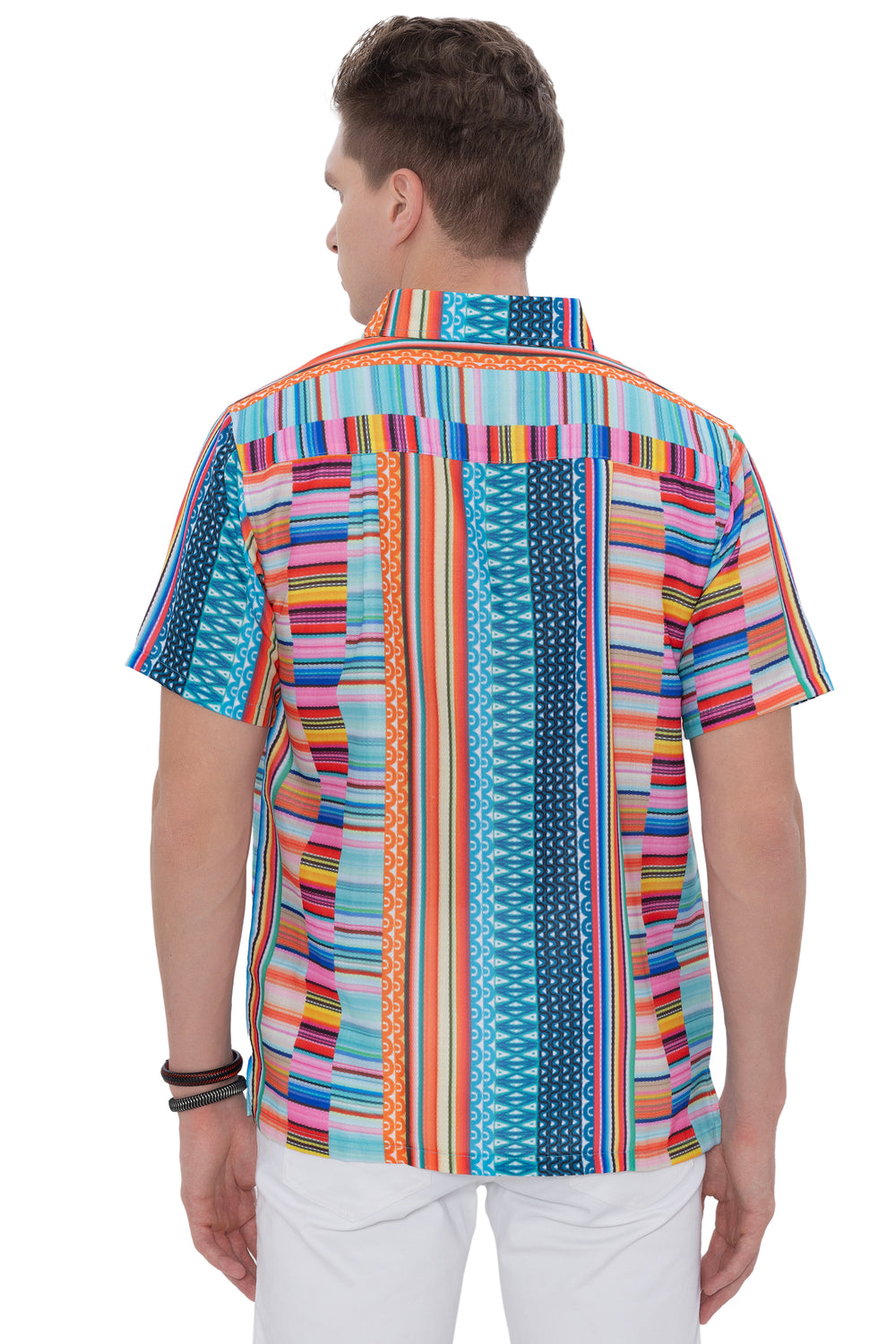 Happy Bay Men's Classic Fit Aloha Hawaiian Short Sleeve Button Up Shirt Multi P07588