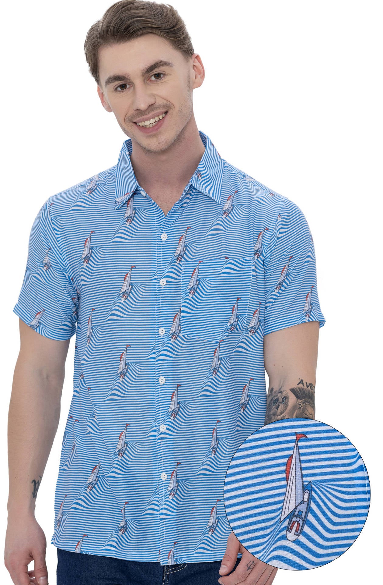 Men's P07780 Rayon Blend Shirt  “ white (P07599)