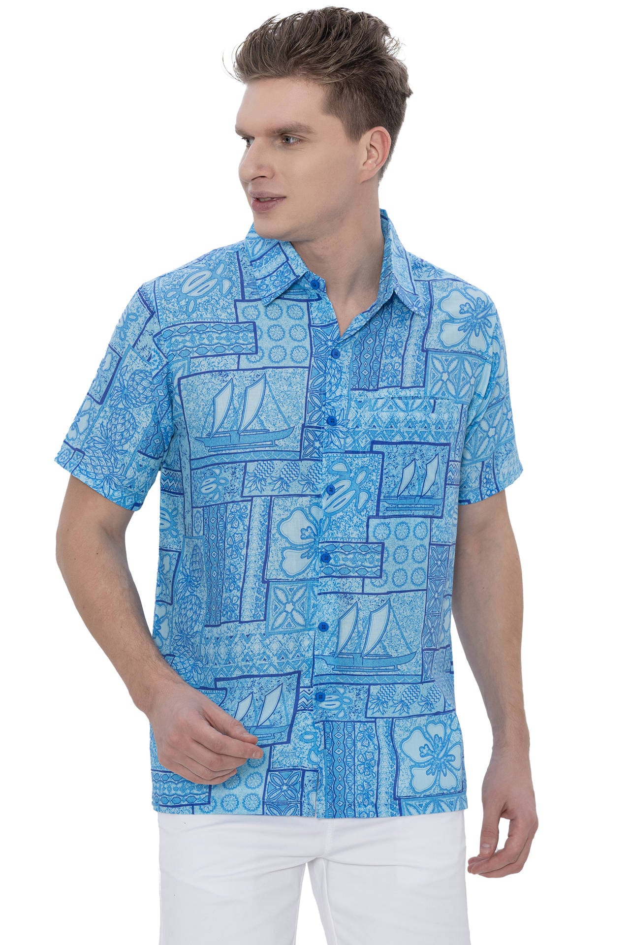 Men's Rayon Blend Shirt “ white (P07600)
