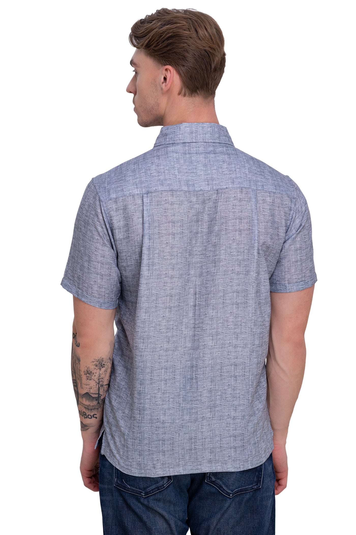 HAPPY BAY Mens Hawaiian Shirts Casual Blue P07611