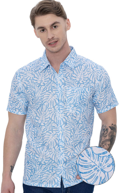 Men's Linen Effect Shirt “ Multicolor (P07616)