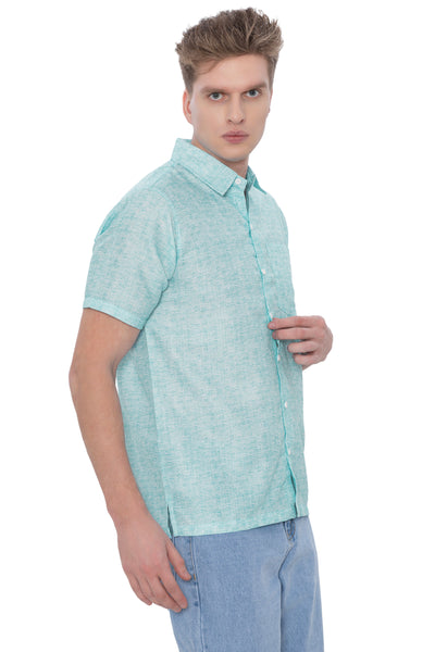 HAPPY BAY Mens Hawaiian Shirts Casual Green P07622