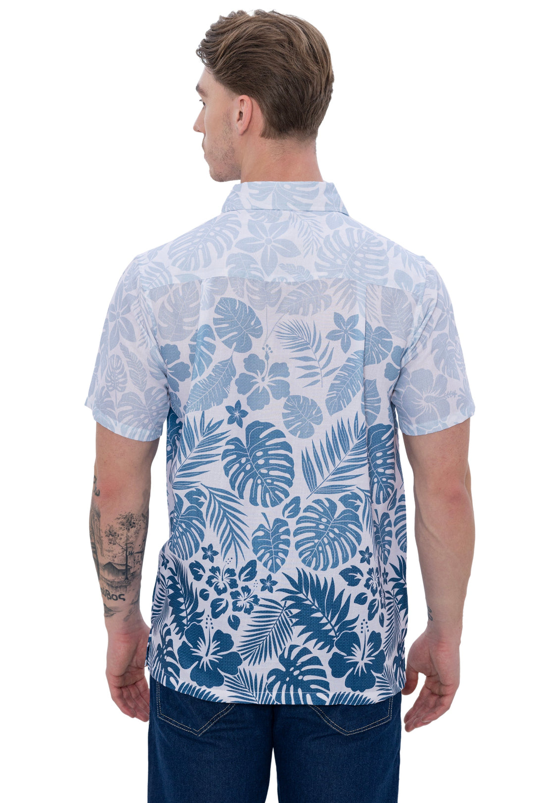 HAPPY BAY Mens Hawaiian Shirts Tropical White P07633