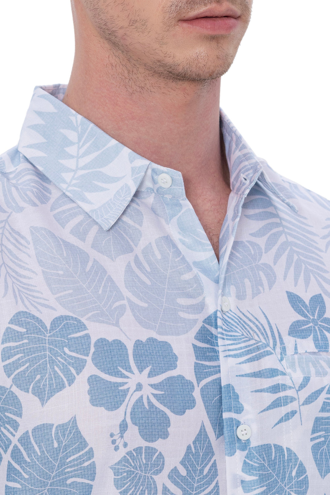 HAPPY BAY Mens Hawaiian Shirts Tropical White P07633