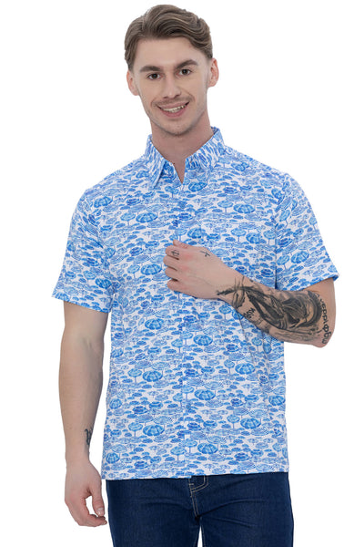 Men's P07780 Rayon Blend Shirt  “ Navy (P07727)
