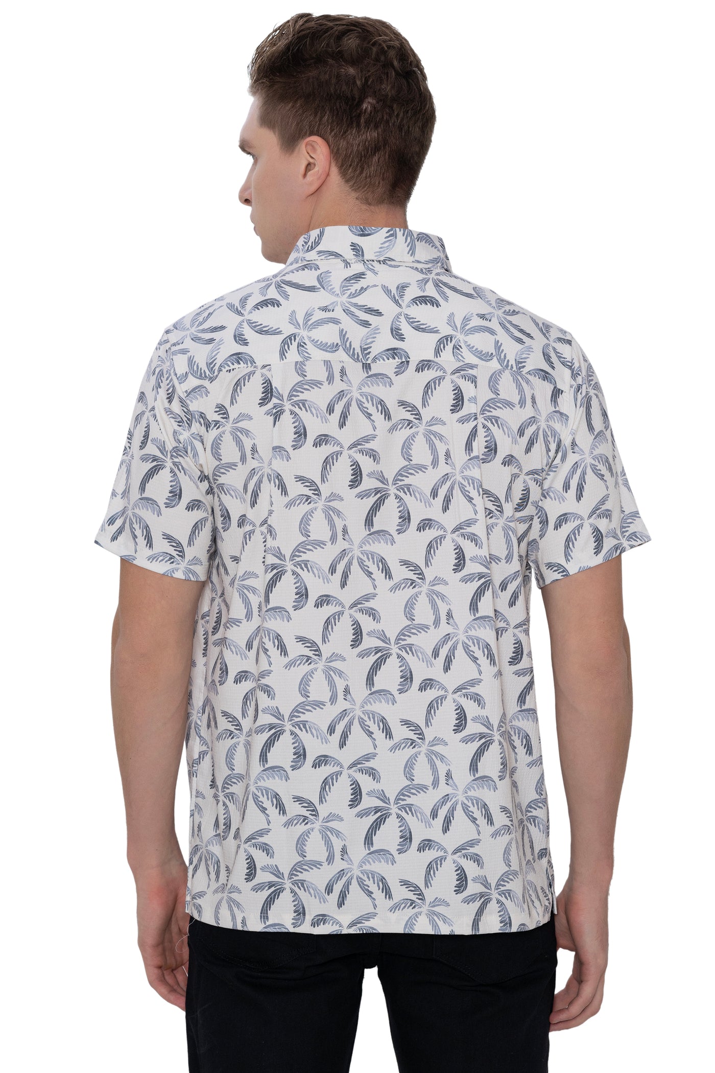 HAPPY BAY Mens Hawaiian Shirts Ocean Leaf Repeat P07729