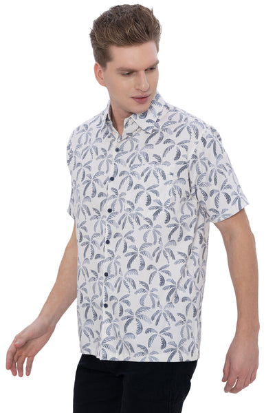 HAPPY BAY Mens Hawaiian Shirts Ocean Leaf Repeat P07729