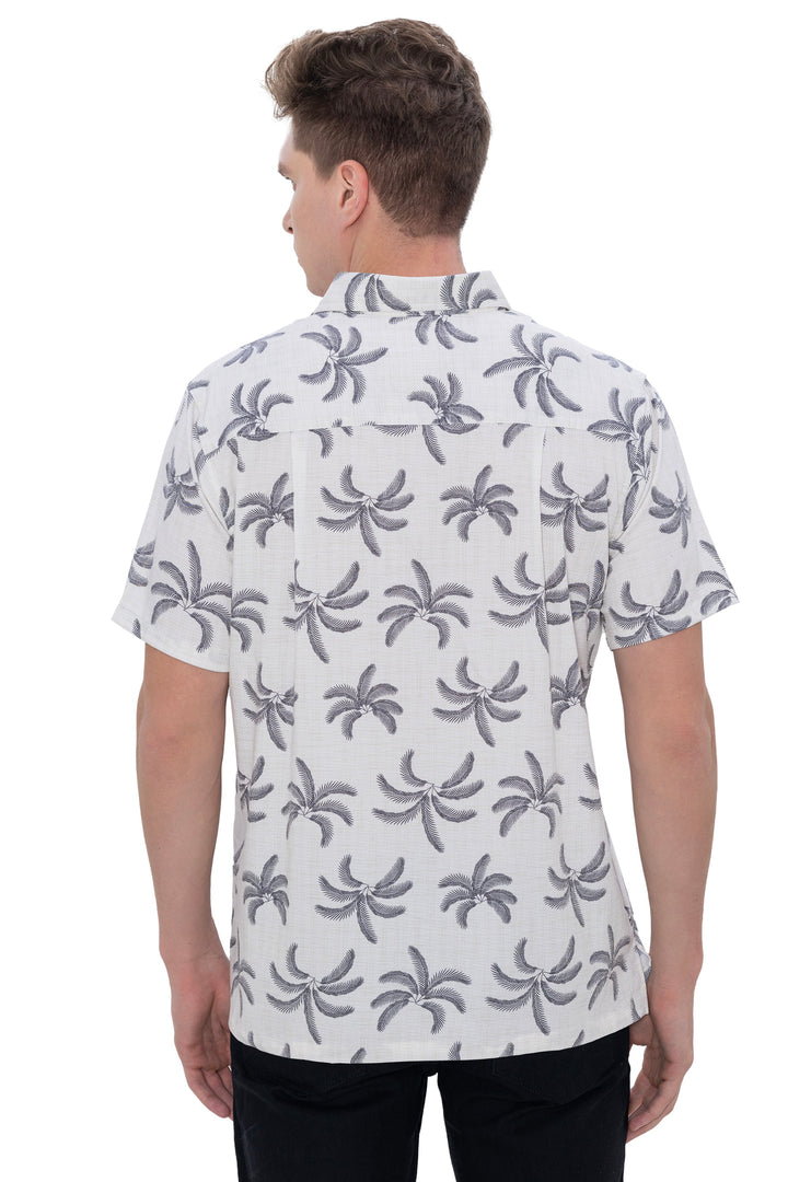 HAPPY BAY Mens Hawaiian Shirts Black Tropical Bunch P07731