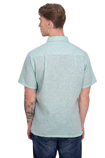 HAPPY BAY Mens Hawaiian Shirts C_Green Collard P07752