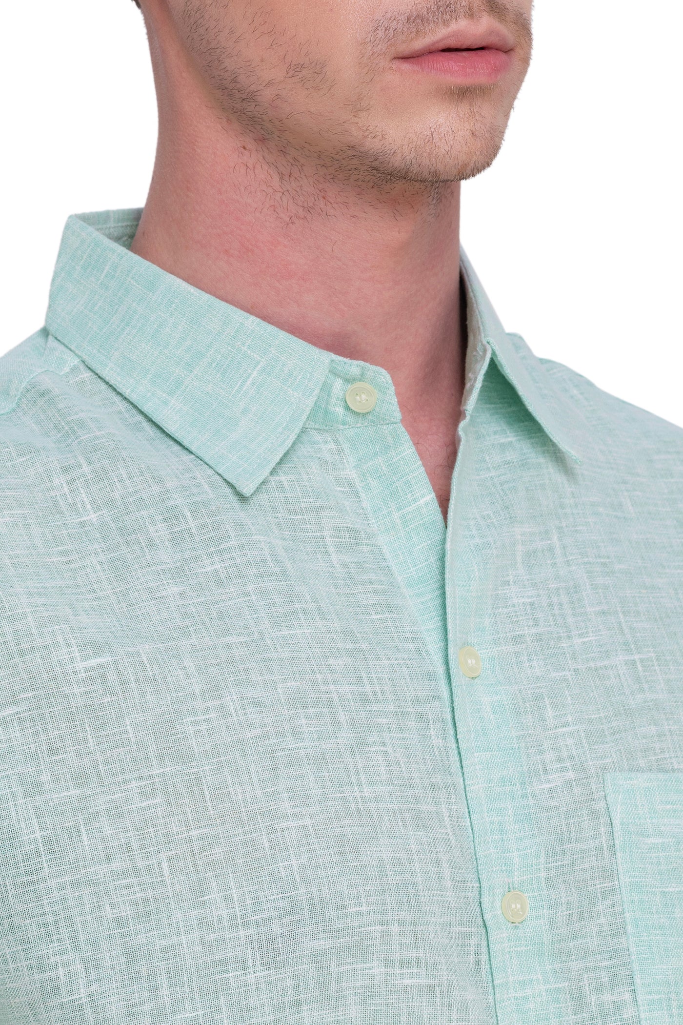 HAPPY BAY Mens Hawaiian Shirts C_Green Collard P07752