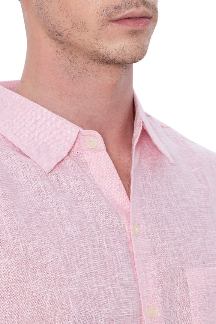 HAPPY BAY Mens Hawaiian Shirts Pink Collard P07753