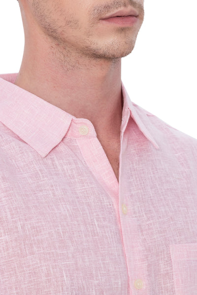 HAPPY BAY Mens Hawaiian Shirts Pink Collard P07753