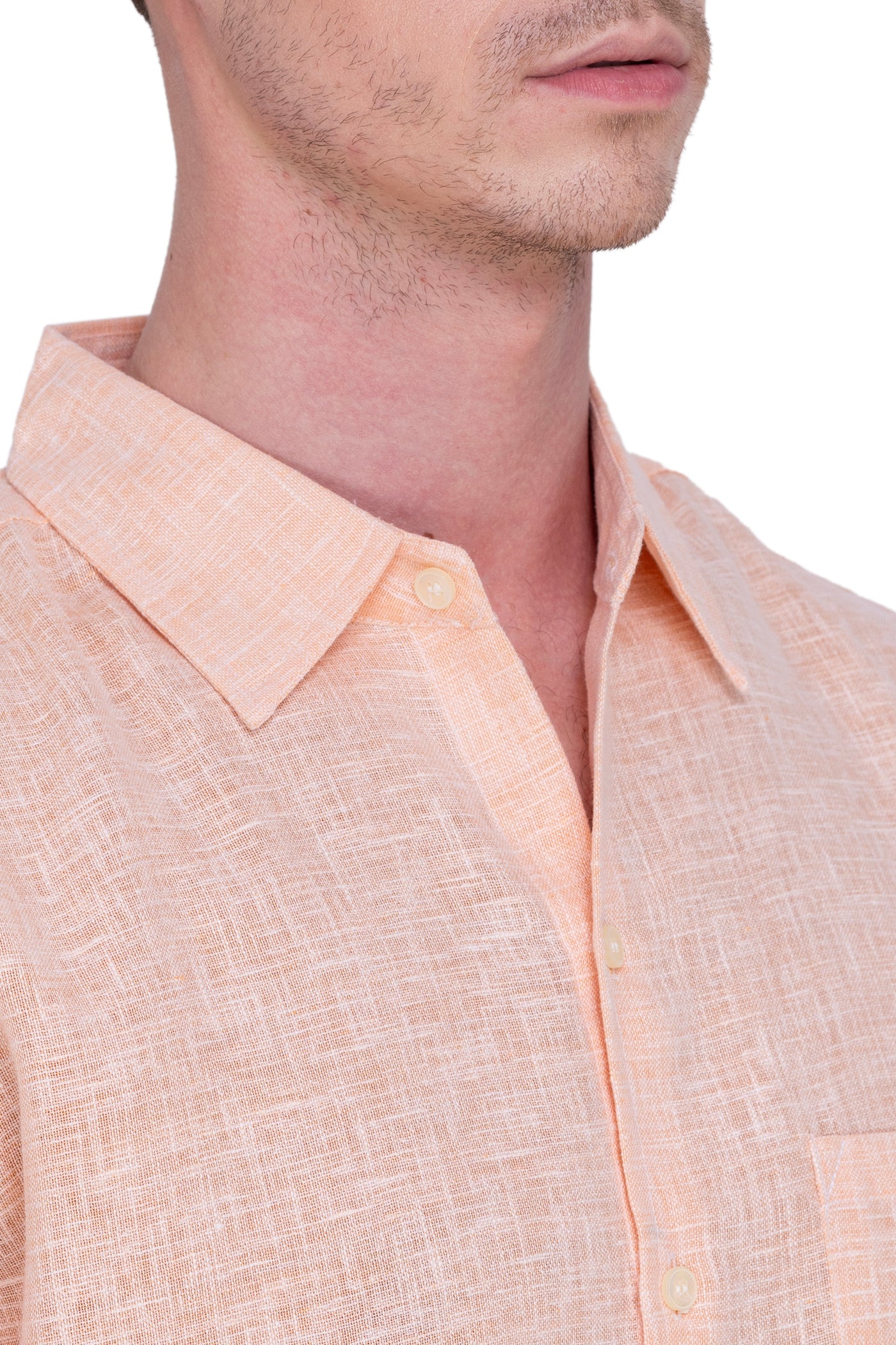 HAPPY BAY Mens Hawaiian Shirts Peach Collard P07754