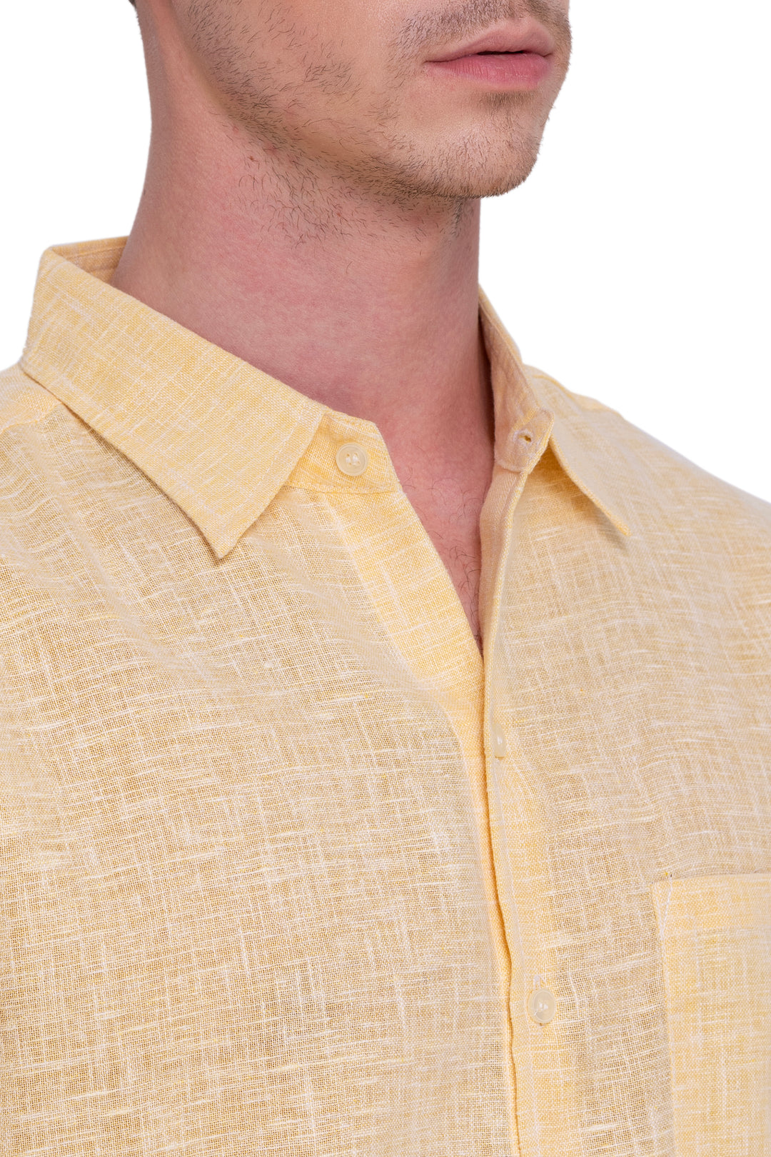 HAPPY BAY Mens Hawaiian Shirts Yellow Collard P07755