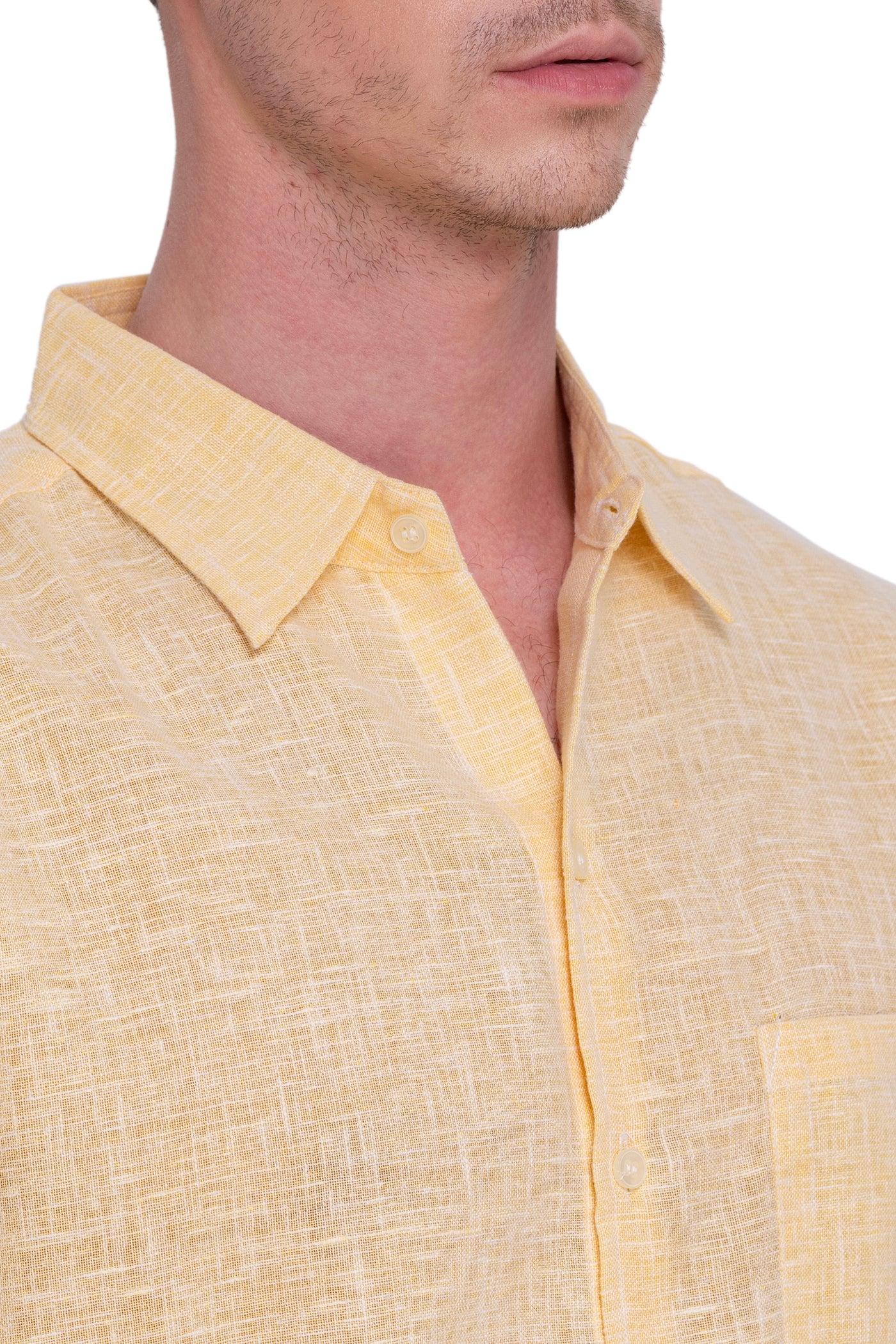 HAPPY BAY Mens Hawaiian Shirts Yellow Collard P07755