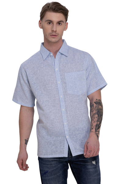 Men's Cotton Slub Shirt “ white (P07756)