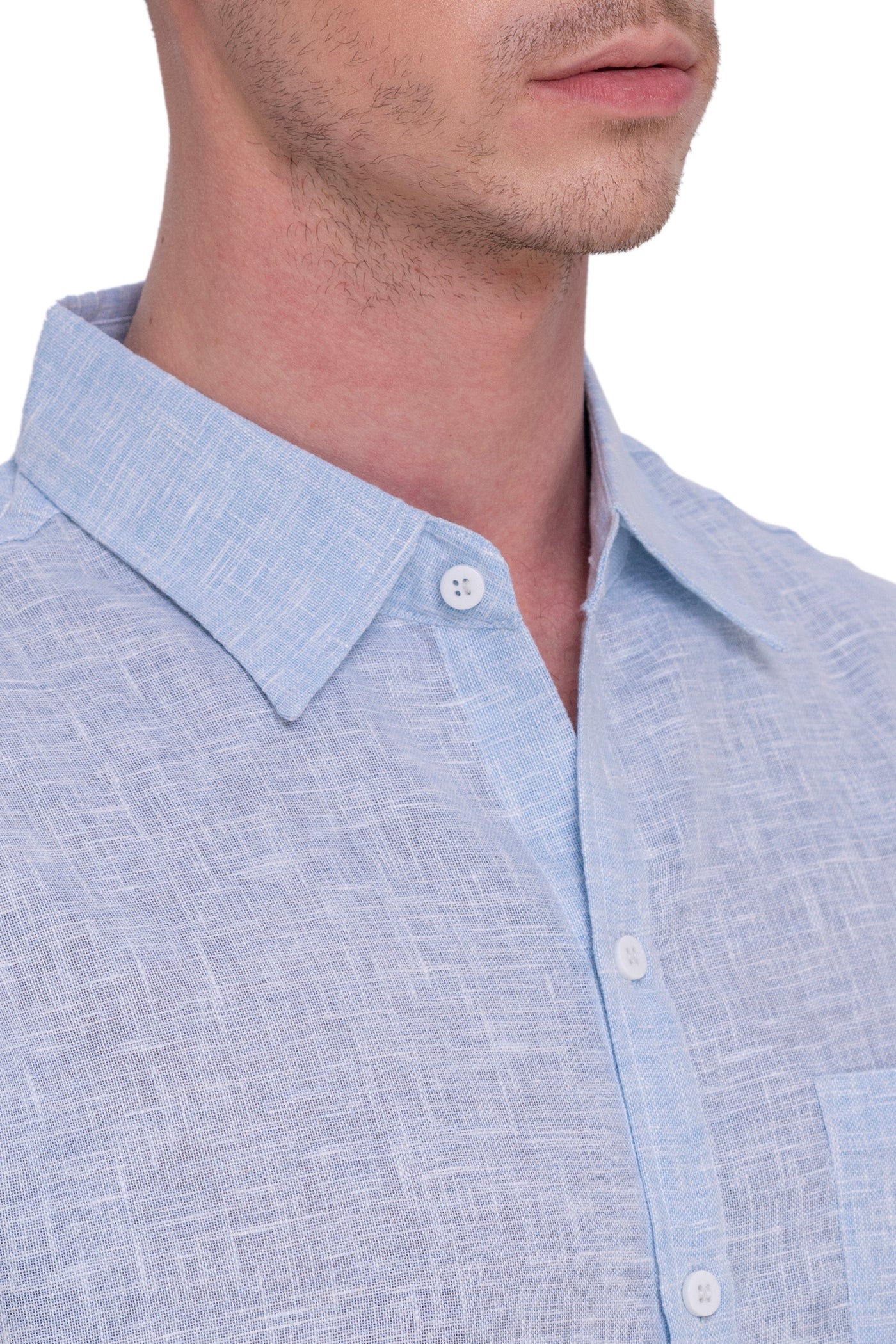 HAPPY BAY Mens Hawaiian Shirts Blue Collard P07756