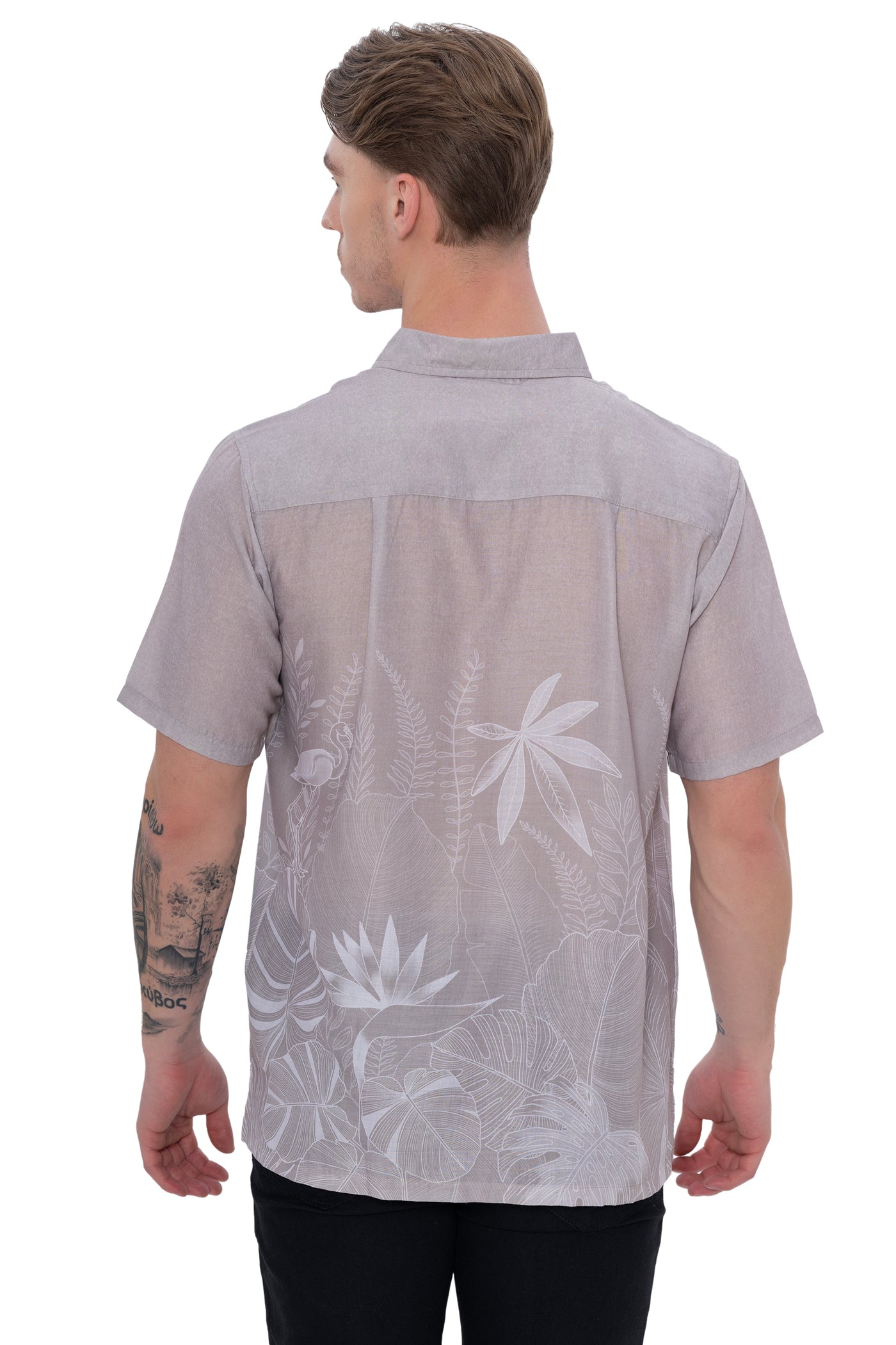 HAPPY BAY Mens Hawaiian Shirts Brown Tropical P07780