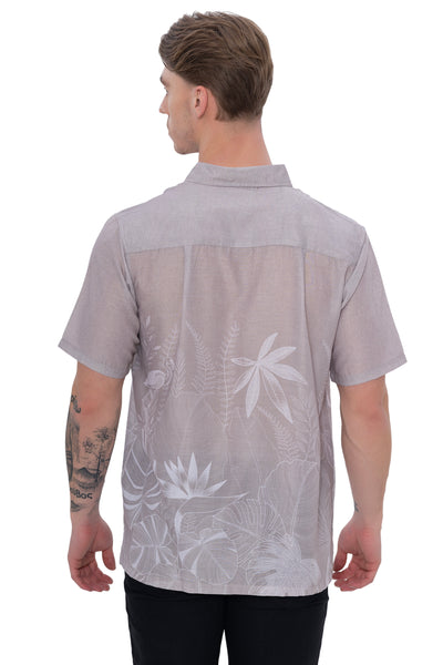 HAPPY BAY Mens Hawaiian Shirts Brown Tropical P07780