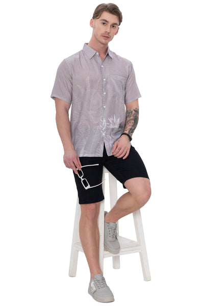 HAPPY BAY Mens Hawaiian Shirts Brown Tropical P07780