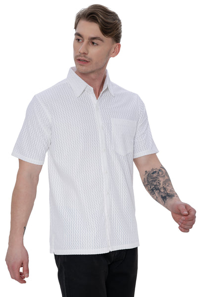 HAPPY BAY Mens Hawaiian Party Shirt White Funny P07786