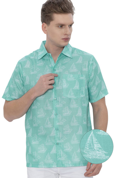 Men's Linen Effect Shirt “ white (P07787)