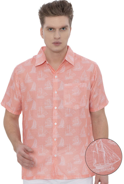 Men's Linen Effect Shirt “ white (P07789)