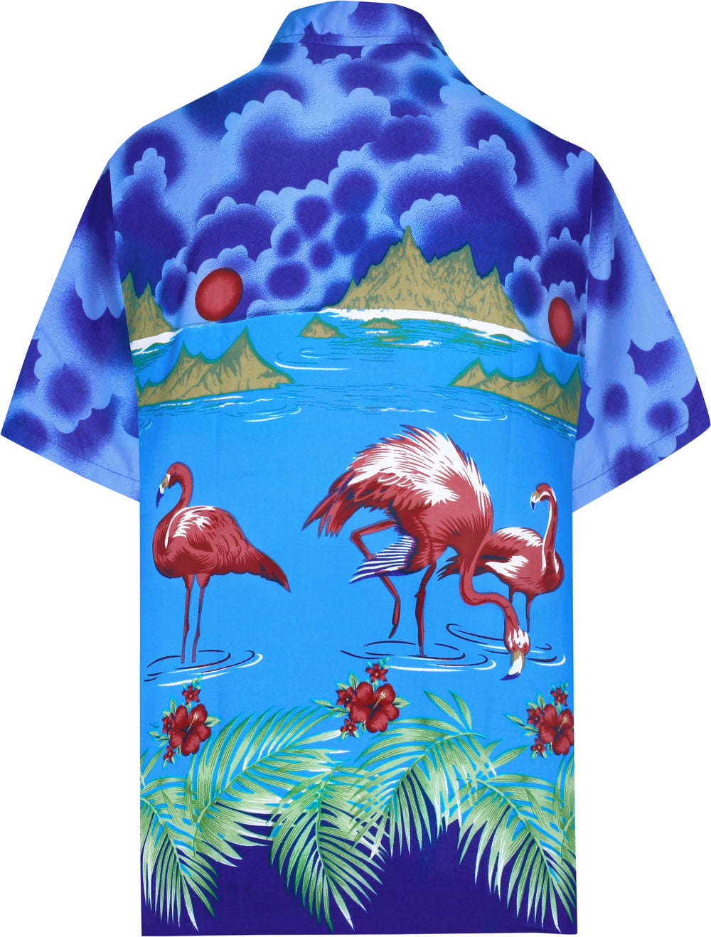 LA LEELA Men's Fun Hawaiian Shirt - Summer Beach Party Casual Vacation Button Down Aloha Short Sleeve S Blue P08286