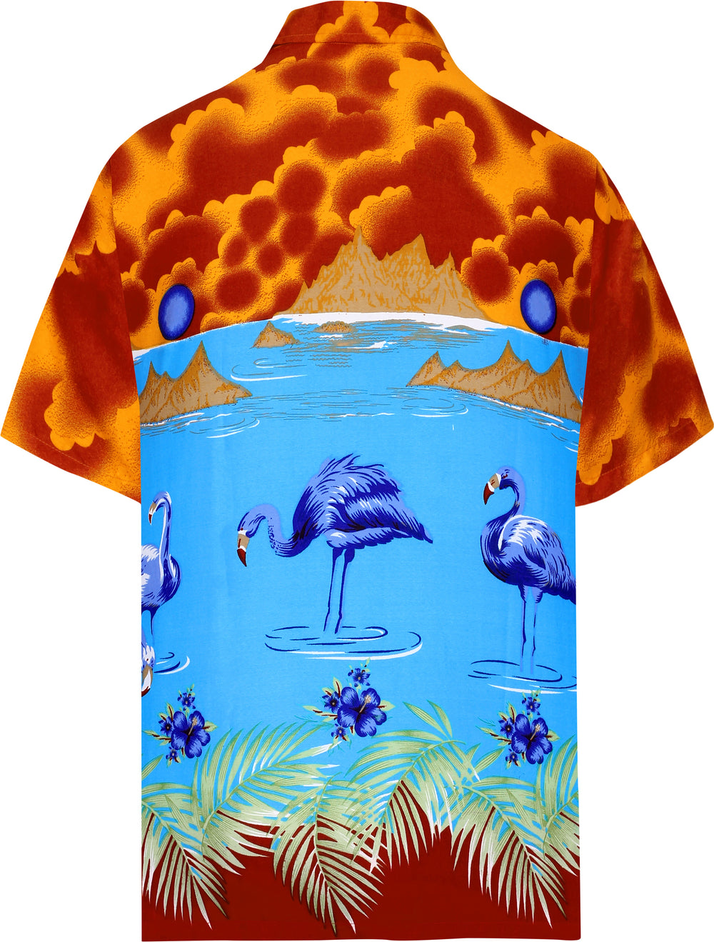 LA LEELA Men's Tropical Hawaiian Shirt Short Sleeve - Casual Beach Cruise Summer Party Button Down Shirt S Blue P08289