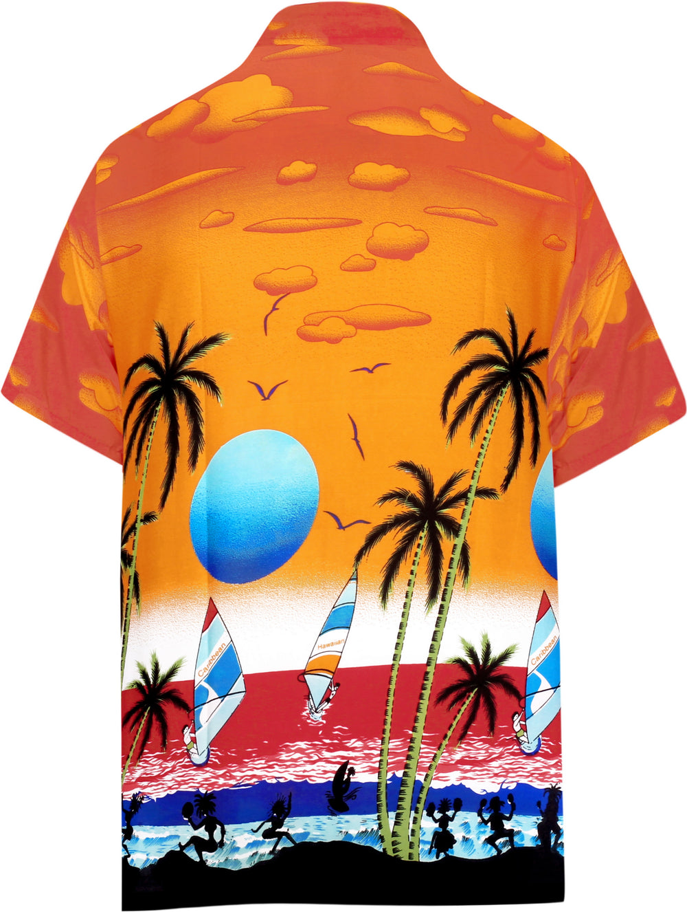 LA LEELA Men's Hawaiian Beach Shirt Button Down - Summer Vacation Island Cruise Casual Short Sleeve Aloha S Orange P08294